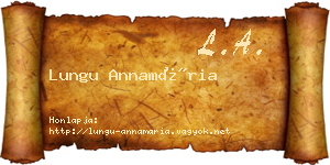 Lungu Annamária névjegykártya